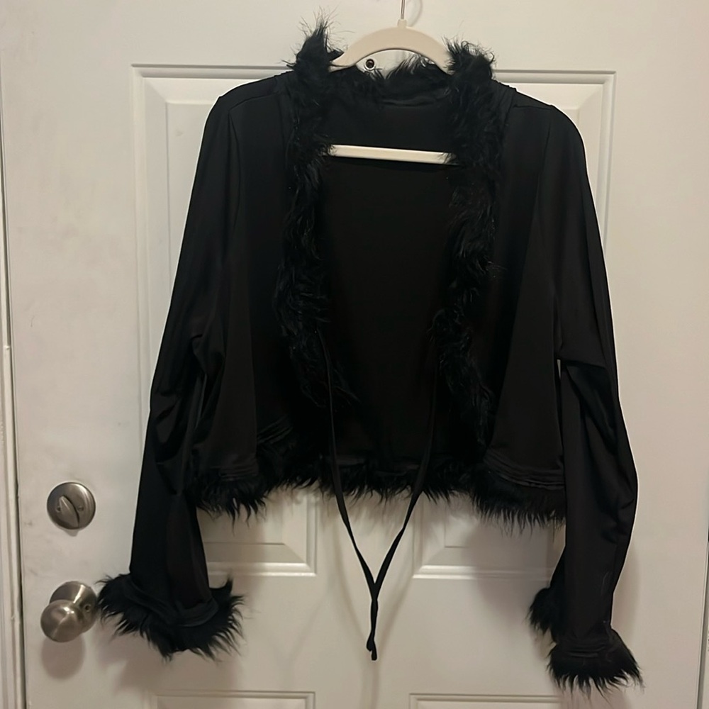 Black Fur lined cardigan